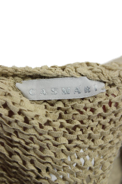Casmari Womens Beige Cotton Blend Cardigan Button Long Sleeve Size 2