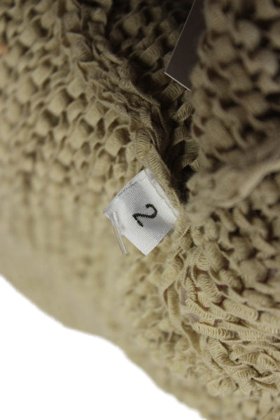 Casmari Womens Beige Cotton Blend Cardigan Button Long Sleeve Size 2