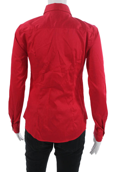 Banana Republic Womens Collared Button Up Top Red Petite Size 2P