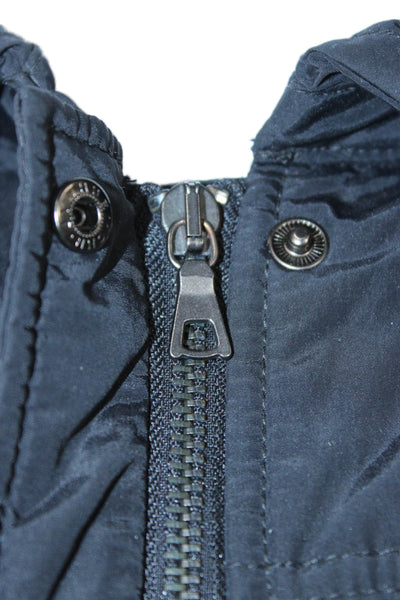 Tahari Womens Military Jacket Black Collared Button Long Sleeve Size XS