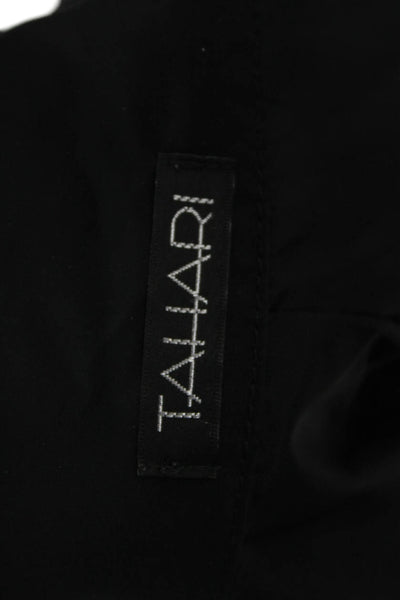 Tahari Womens Military Jacket Black Collared Button Long Sleeve Size XS