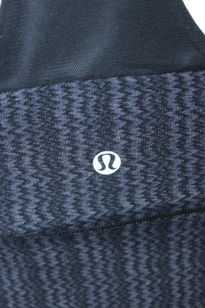 Lululemon Women Black Herringbone Nylon Round Neck Tank Size 6