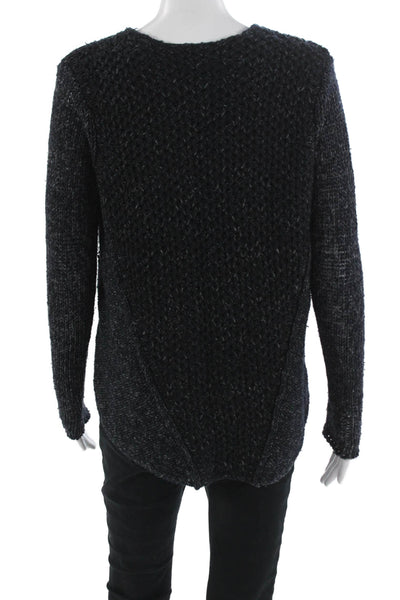 Helmut Lang Women Black V-Neck Pullover Sweater Button Closure Size 0P