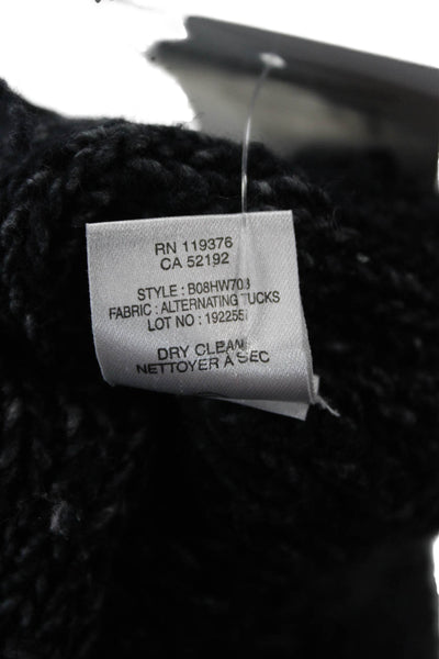 Helmut Lang Women Black V-Neck Pullover Sweater Button Closure Size 0P