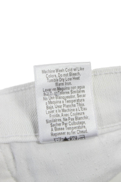 Current/Elliott Womens Bootcut Flared Jeans White Button Closure Size 23