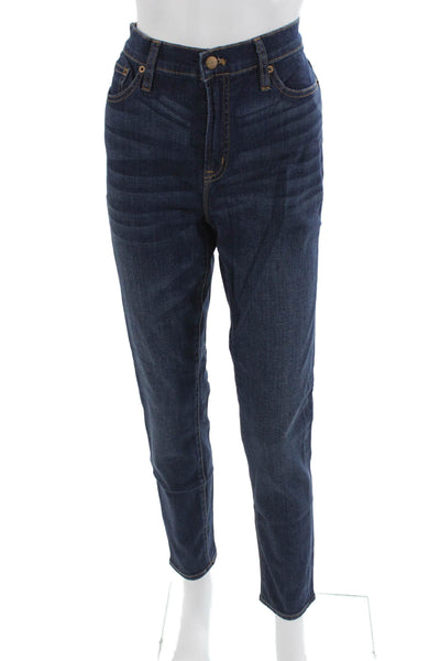 J Crew Women Ankle Mom Jeans Dark Blue High Rise Size 30