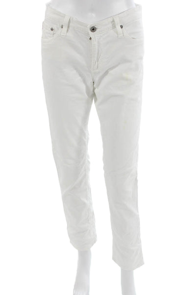 AG Adriano Goldschmied Womens Cropped White Pants High Rise Size 30