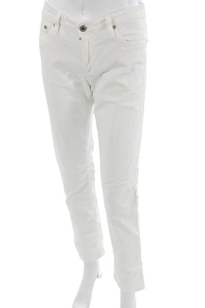 AG Adriano Goldschmied Womens Cropped White Pants High Rise Size 30