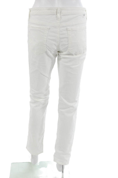 AG Adriano Goldschmied Womens Cropped White Pants High Rise Size 30