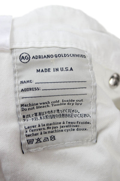 AG Adriano Goldschmied Womens Cropped White Pants High Rise Size 30