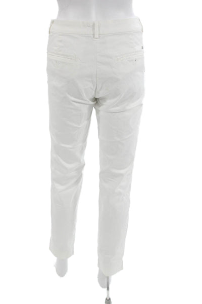 Masons Women Cropped Ankle Chino White Button Cotton Polyester Size 44