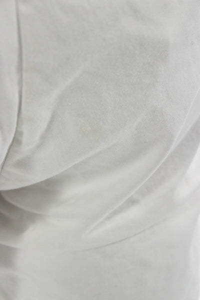 Masons Women Cropped Ankle Chino White Button Cotton Polyester Size 44