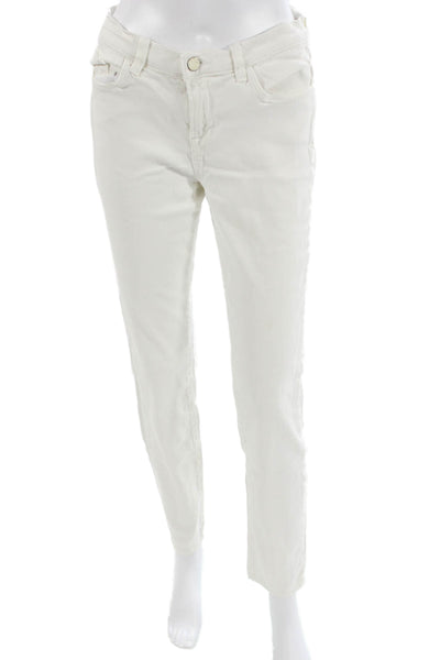 J Brand Women Ankle Cropped High Rise White Pants Size 28