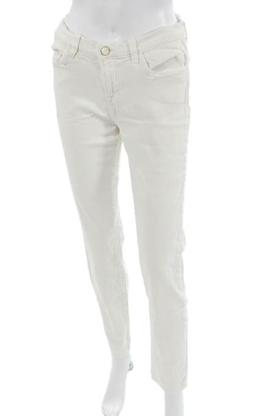 J Brand Women Ankle Cropped High Rise White Pants Size 28