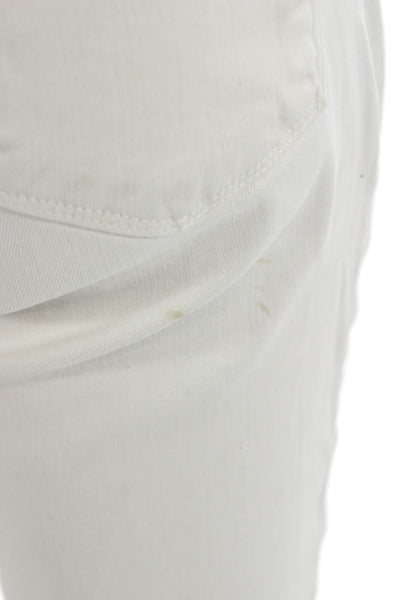 J Brand Women Ankle Cropped High Rise White Pants Size 28