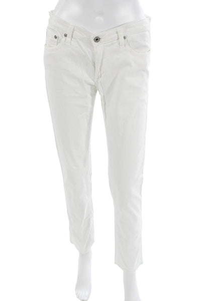 AG Adriano Goldschmied Women Skinny Straight White High Rise Jeans Size 29