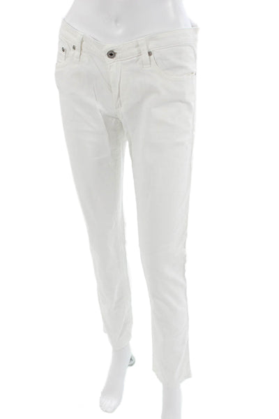 AG Adriano Goldschmied Women Skinny Straight White High Rise Jeans Size 29