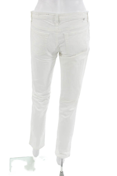 AG Adriano Goldschmied Women Skinny Straight White High Rise Jeans Size 29