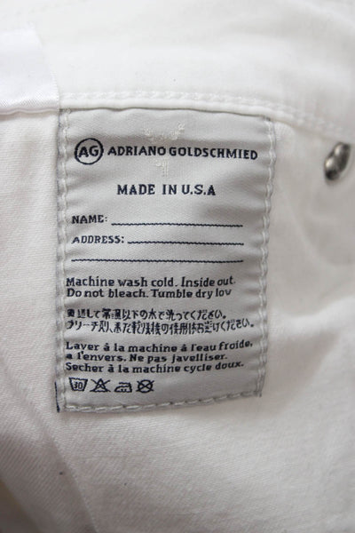 AG Adriano Goldschmied Women Skinny Straight White High Rise Jeans Size 29