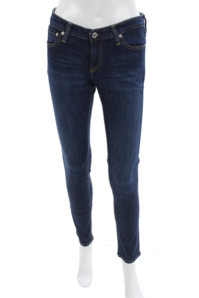 AG Adriano Goldschmied Womens Dark Blue Skinny Jeans High Rise Size 28