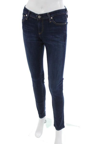 AG Adriano Goldschmied Womens Dark Blue Skinny Jeans High Rise Size 28