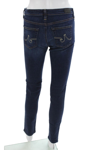 AG Adriano Goldschmied Womens Dark Blue Skinny Jeans High Rise Size 28