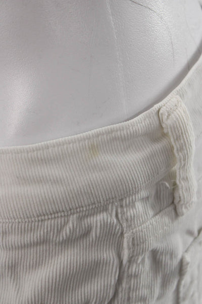 AG Adriano Goldschmied Women Cropped White Jeans High Rise Button Size 30