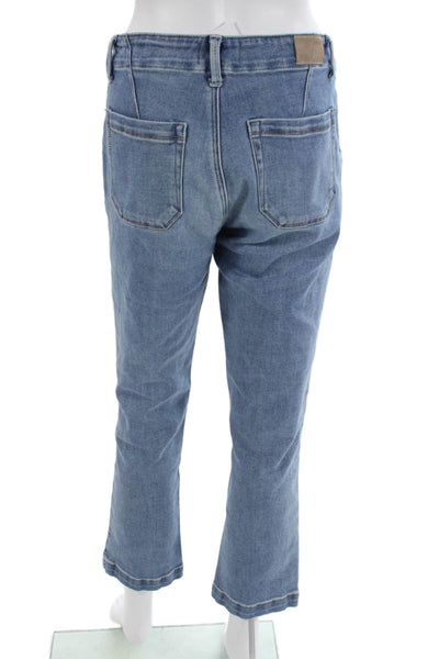 Paige Womens High Rise Cropped Straight Light Blue Jeans Size 27