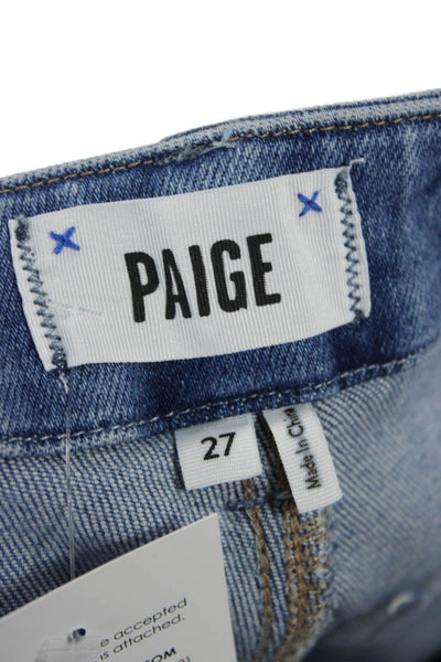 Paige Womens High Rise Cropped Straight Light Blue Jeans Size 27