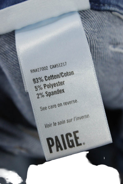 Paige Womens High Rise Cropped Straight Light Blue Jeans Size 27