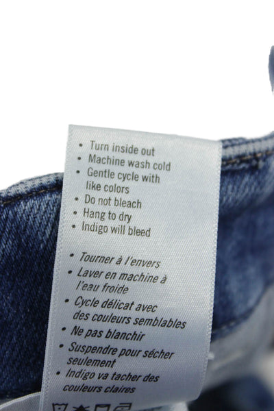 Paige Womens High Rise Cropped Straight Light Blue Jeans Size 27