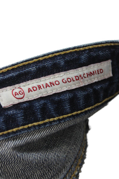 AG Adriano Goldschmied Women Mini Skirt Dark Blue Cotton Size 28