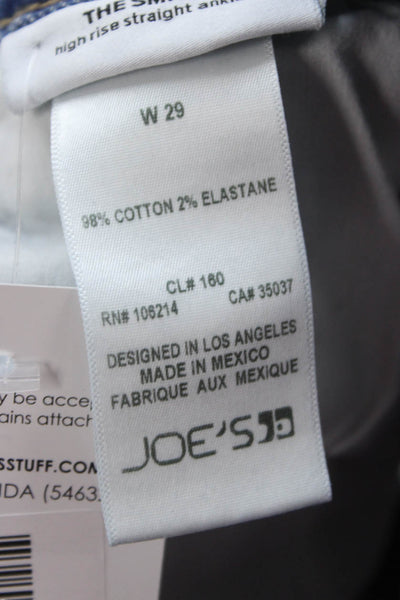 Joes Women Ankle Straight Jeans Light Blue High Rise 28 Inseam Size 29
