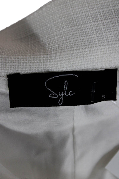 Sylc Women Dress Pants White Size S