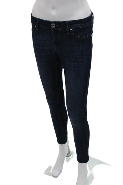 DL1961 Womens Ankle Skinny Jeans Dark Blue Low Rise Size 27