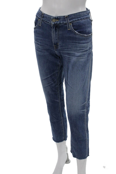 AG Adriano Goldschmied Women Ankle Cropped Jeans Blue Mid Rise Size 27