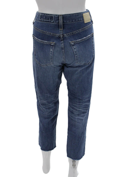 AG Adriano Goldschmied Women Ankle Cropped Jeans Blue Mid Rise Size 27