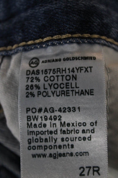 AG Adriano Goldschmied Women Ankle Cropped Jeans Blue Mid Rise Size 27