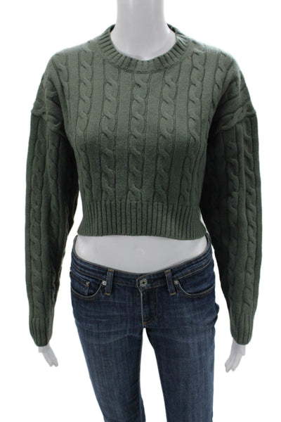 Sunday Best Womens Classic Green Merino Wool Blend Pullover Sweater Size XS