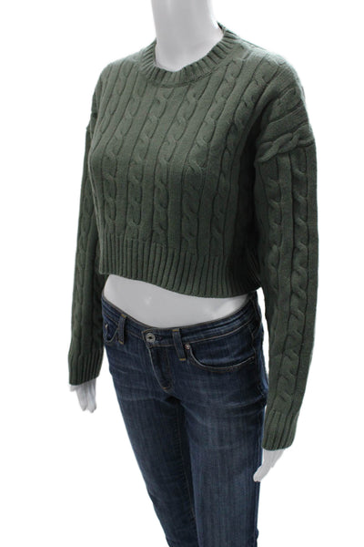 Sunday Best Womens Classic Green Merino Wool Blend Pullover Sweater Size XS