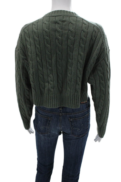 Sunday Best Womens Classic Green Merino Wool Blend Pullover Sweater Size XS