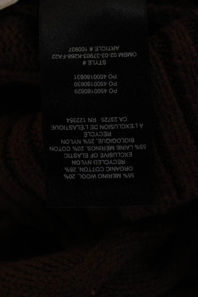 Sunday Best Womens Brown Crew Neck Pullover Sweater Long Sleeve Size 2XS