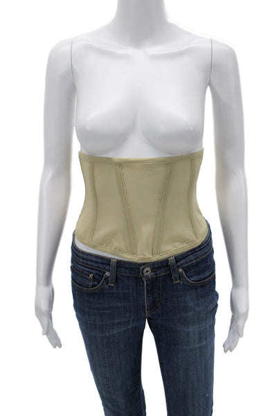 Viktoria + Woods Womens Square Neck Strapless Top Beige Polyester Size 1
