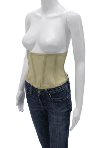 Viktoria + Woods Womens Square Neck Strapless Top Beige Polyester Size 1