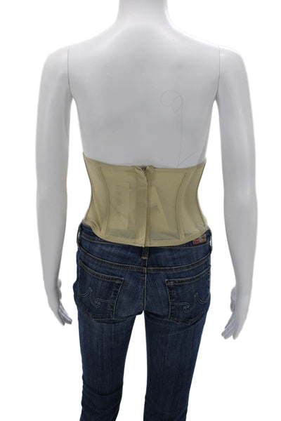 Viktoria + Woods Womens Square Neck Strapless Top Beige Polyester Size 1
