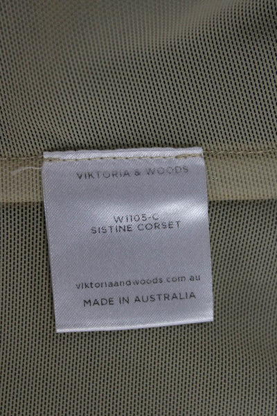 Viktoria + Woods Womens Square Neck Strapless Top Beige Polyester Size 1