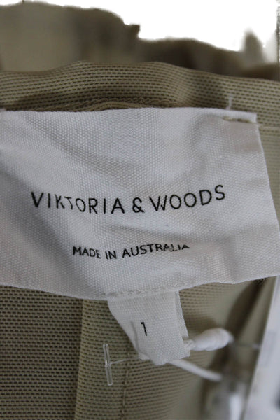 Viktoria + Woods Womens Square Neck Strapless Top Beige Polyester Size 1