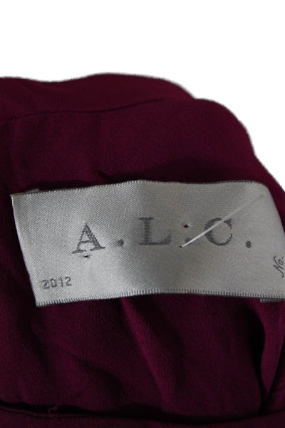 ALC Womens Purple High Neck Sleeveless Silk Tank Size S