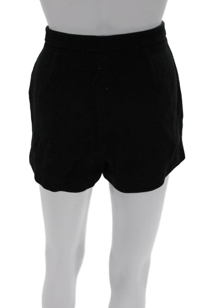 Sandro Women Black Cotton Shorts Designer Zip Size 38