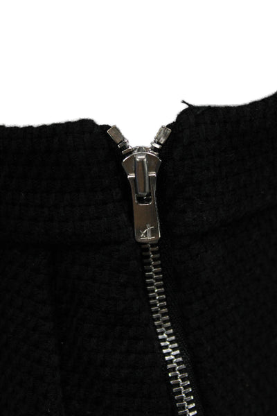 Sandro Women Black Cotton Shorts Designer Zip Size 38